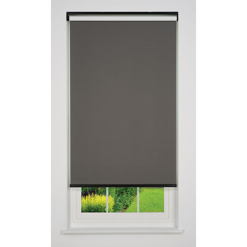 Store à enroulement occultant Linen Avenue (sans cordon 1/4 po), Gris foncé, L 66 po x l 60,5 po