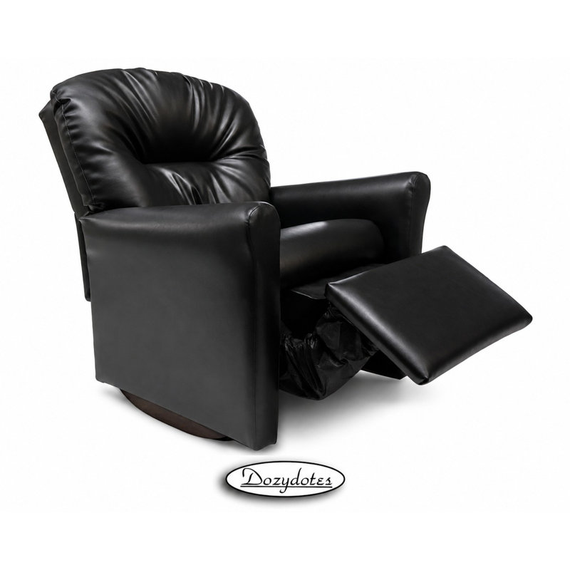 Fauteuil inclinable pour enfants en cuir noir, Similicuir noir