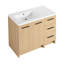 Meuble-lavabo autoportant modulaire 36 po avec plateau en résine chêne clair