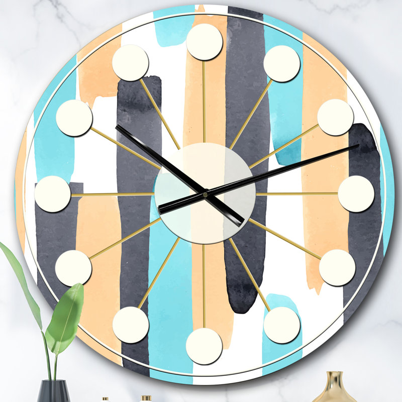 Horloge murale rétro Mid-Century, Surdimensionné