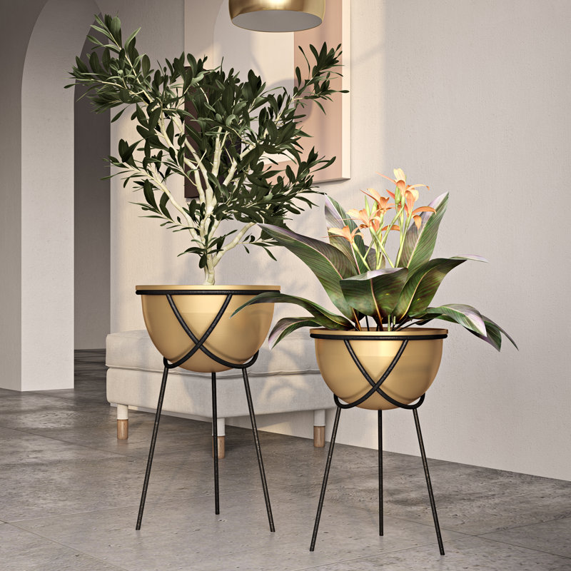 Ensemble de pots à fleurs en métal Harper