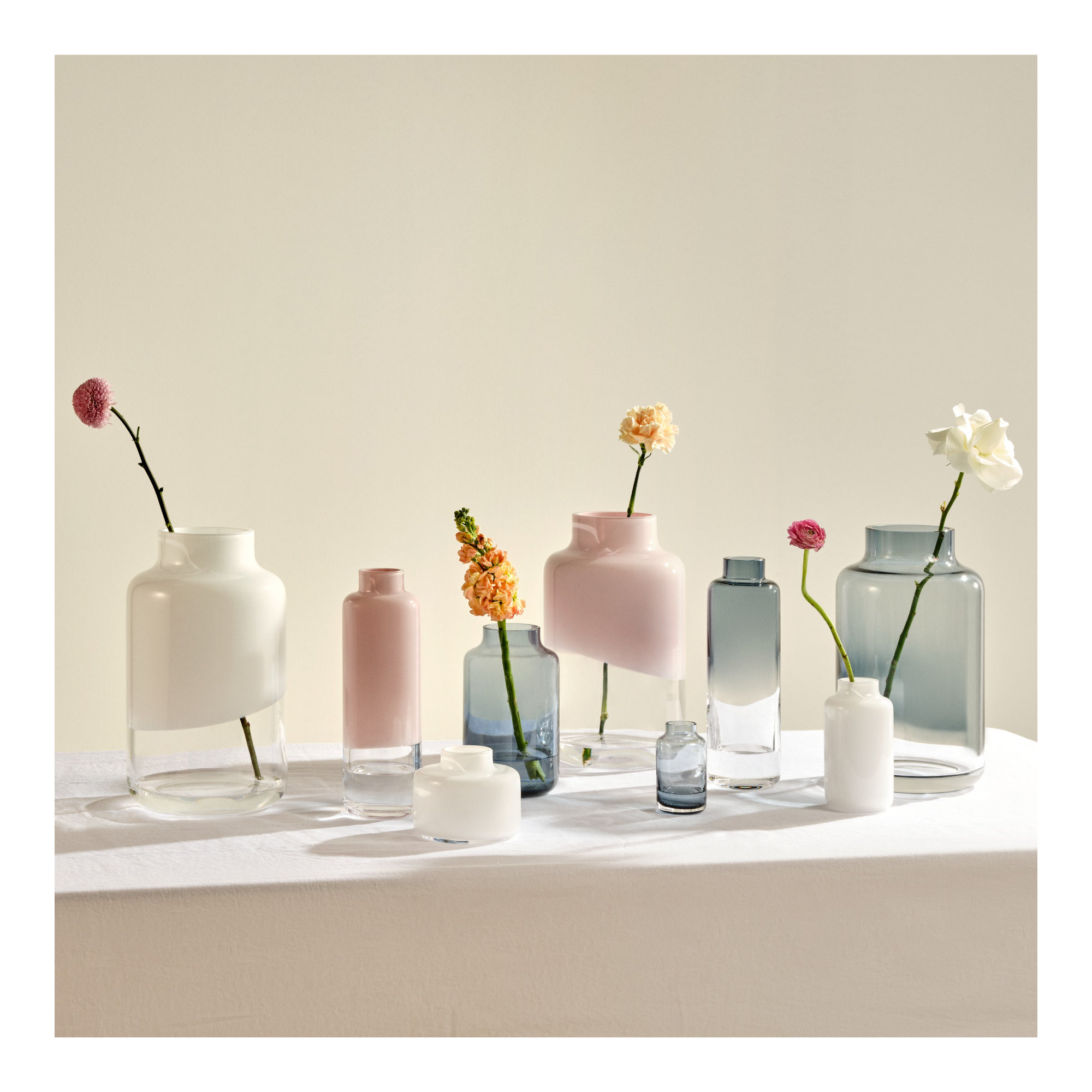 Mini Magnolia Handmade Lead Free Crystal Table Vase, Opal White, 7.87" H x 4.43" W x 4.43" D