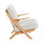 Chaise d'appoint Mid-Century moderne avec structure en bois d'hévéa massif, revêtement en chenille confortable et coussins réversibles pour l'élégance du salon