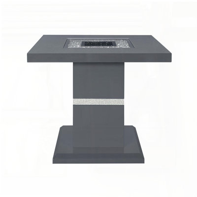 Table de bout gris foncé ultrabrillant