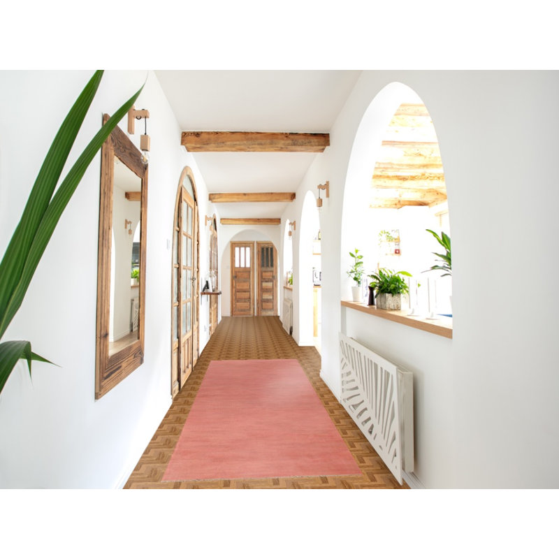 Tapis de couloir moderne rose clair Gabbeh 3 x 10