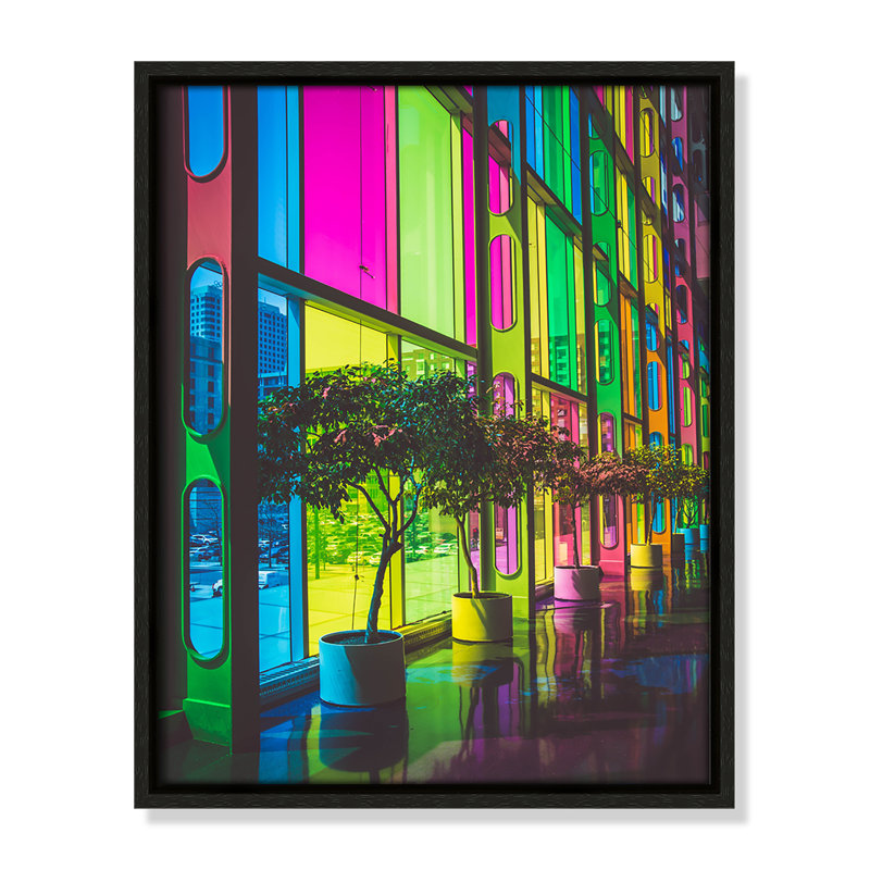 Colorful Façade Colorful Facade Framed On Paper by Felix Dubois Print, 15.5" H x 12.5" W x 2" D, Espresso Floater Framed