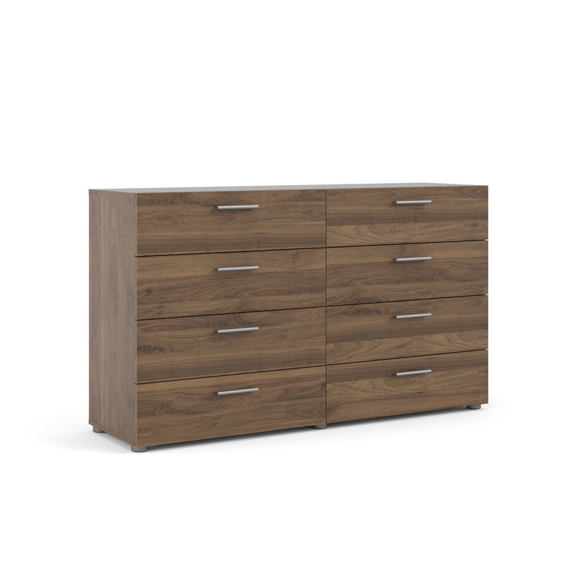 Gianna 8 Drawer 55.12" W Double Dresser, Walnut