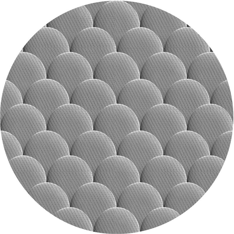 Tapis décoratif gris géométrique, Rond 4 pi