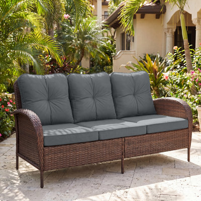 Outdoor Wicker Sofa With Cushions