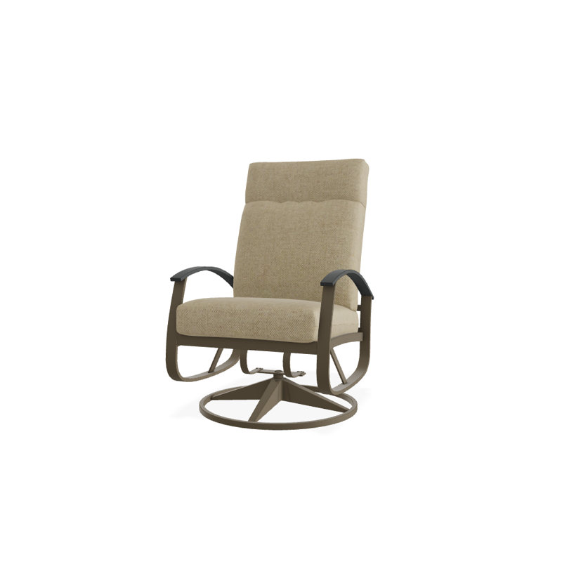 Chaise berçante pivotante réglable avec coussins Askar, Mélange de sable Sunbrella®, Graphite classique P30