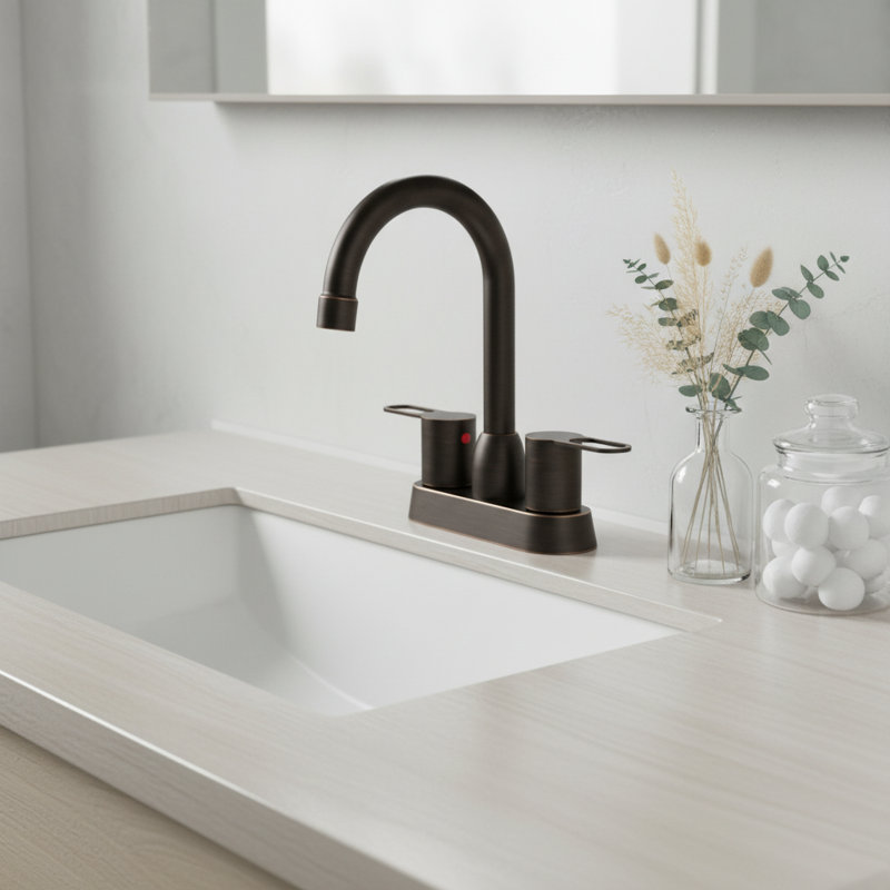 Robinet de salle de bain à centre à deux poignées à deux arches pour véhicule récréatif (ensemble de 2)