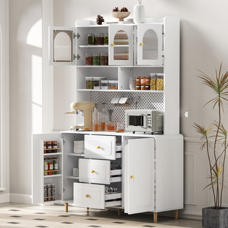 190cm Kitchen Pantry, White