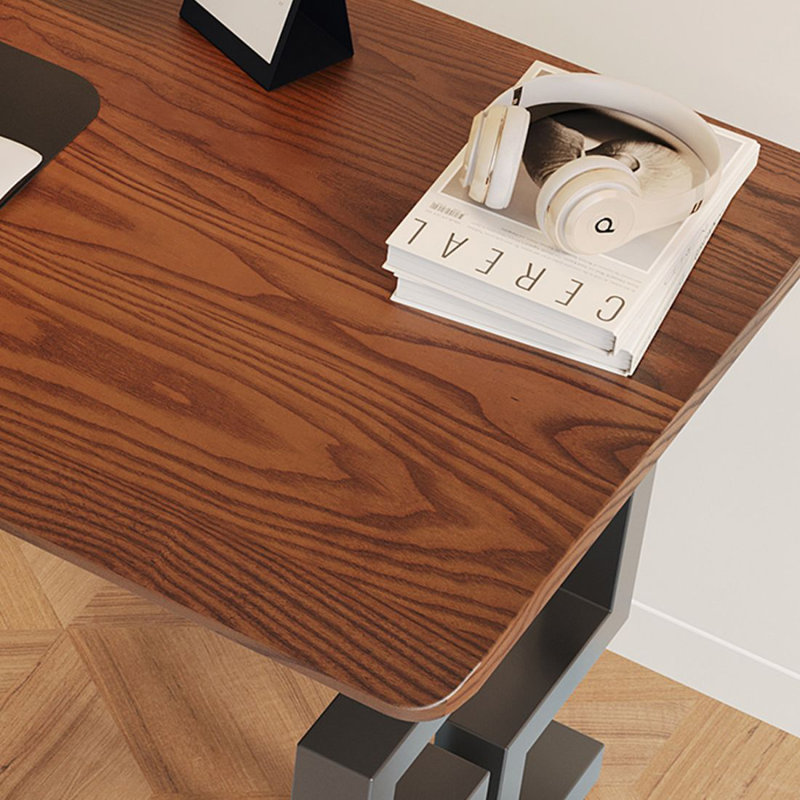 Bureau d'écriture rectangulaire en bois massif brun noisette, H 29,53 po x l 70,87 po x P 31,5 po