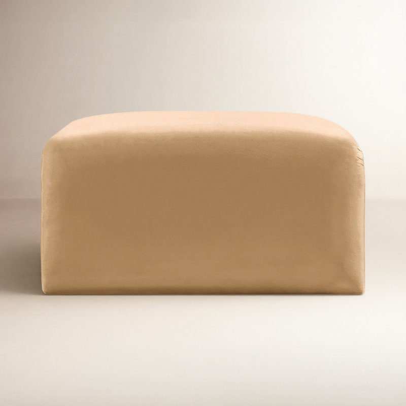 Repose-pieds en velours 31 po Hingham Josie, Velours brun clair