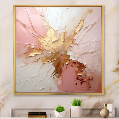 Gold And Pink Paint Fusion - Abstract Painting Framed Prints