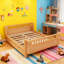 Lit plateforme double en bois avec garde-corps-872368673-872368675