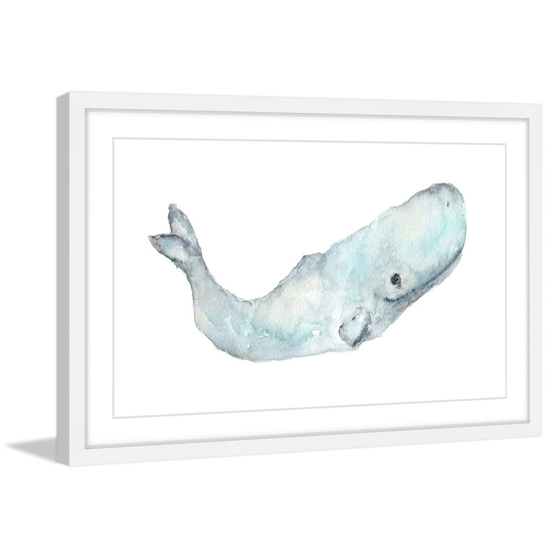 'Sperm Whale' by Thimble Sparrow Framed Print, 24" H x 36" W x 1.5" D