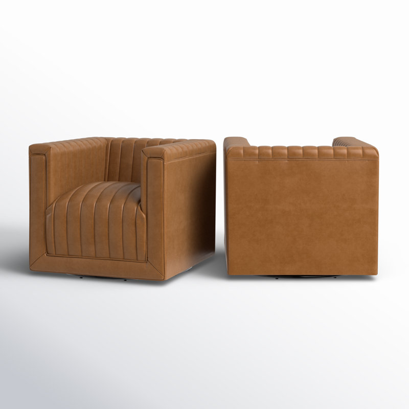 Fauteuil d'appoint Cephus, Similicuir brun
