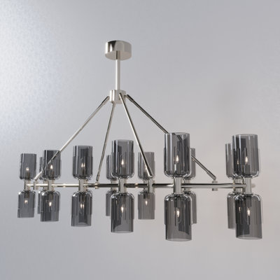 Escalade 24 - Light Steel Dimmable Wagon Wheel Chandelier