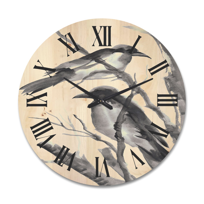 Horloge murale monochrome en bois, Très grand