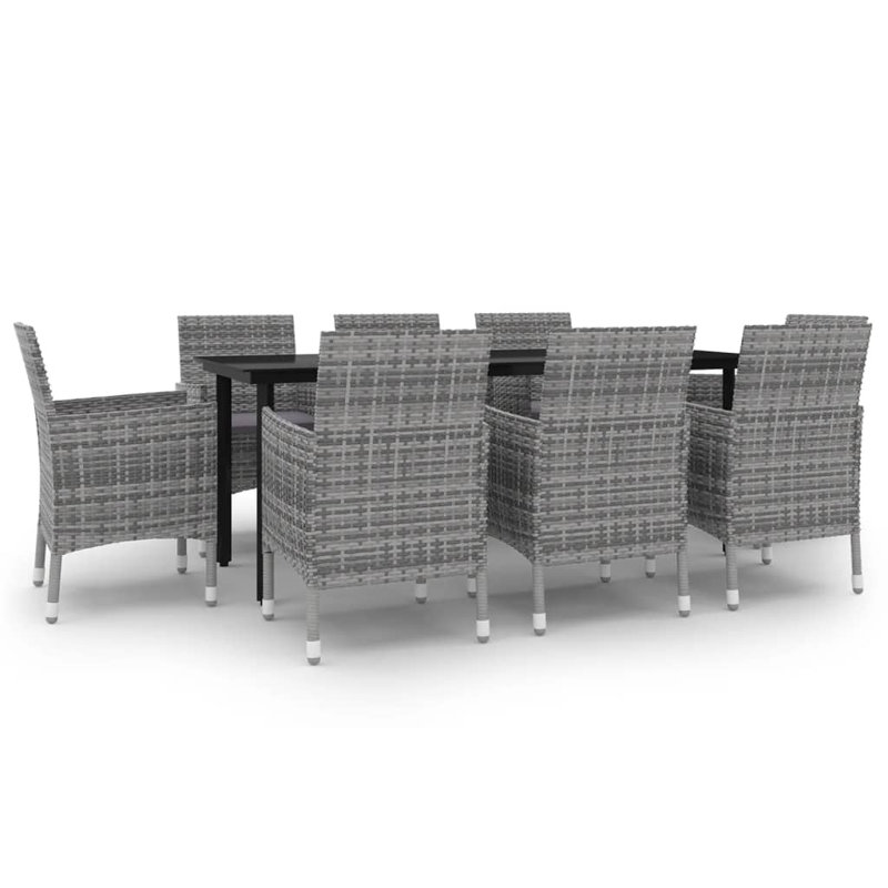 Table de salle à manger rectangulaire pour 6 personnes 78,7 po avec coussins, Gris, L 78,7 po x l 39,4 po x H 29,1 po, 6