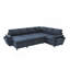 Canapé-lit modulaire convertible en U avec rangement, chargeur USB et porte-gobelets, canapé-lit en chenille rembourré pour le salon, bleu-130853223-130853225