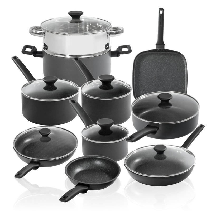 Batterie de cuisine antiadhésive 17 pièces Granitestone Pro Premier