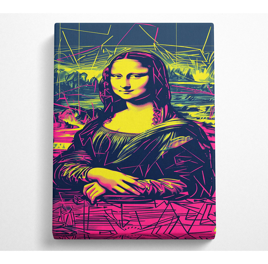 Neon Mona Lisa - Kunstdrucke ohne Rahmen auf Leinwand