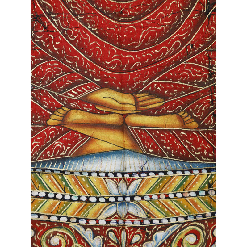 Bouddha de Gautam, peinture sur coton | Batik, peinture sur coton