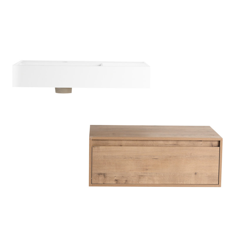 Meuble-lavabo de salle de bain avec lavabo en résine