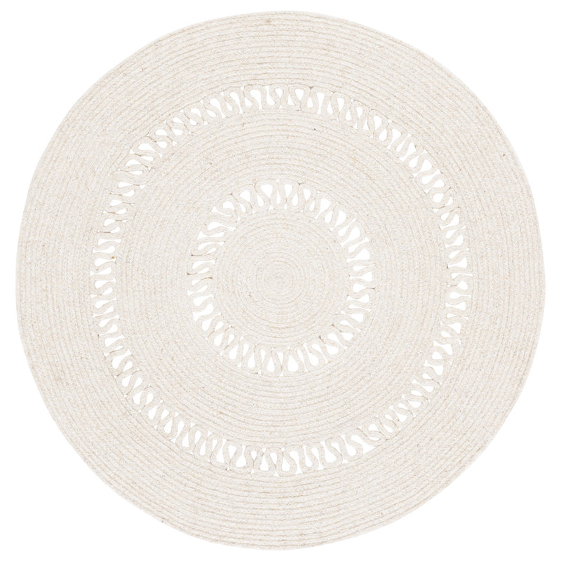 Braided Hand Woven No Pattern Indoor Rug, 6'-0" x 6'-0" Round