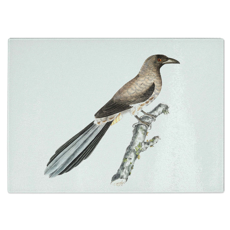 Tempered Glass Chinese Magpie Chopping Board, 28.5 cm W x 20 cm L