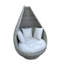 Fauteuil en osier gris