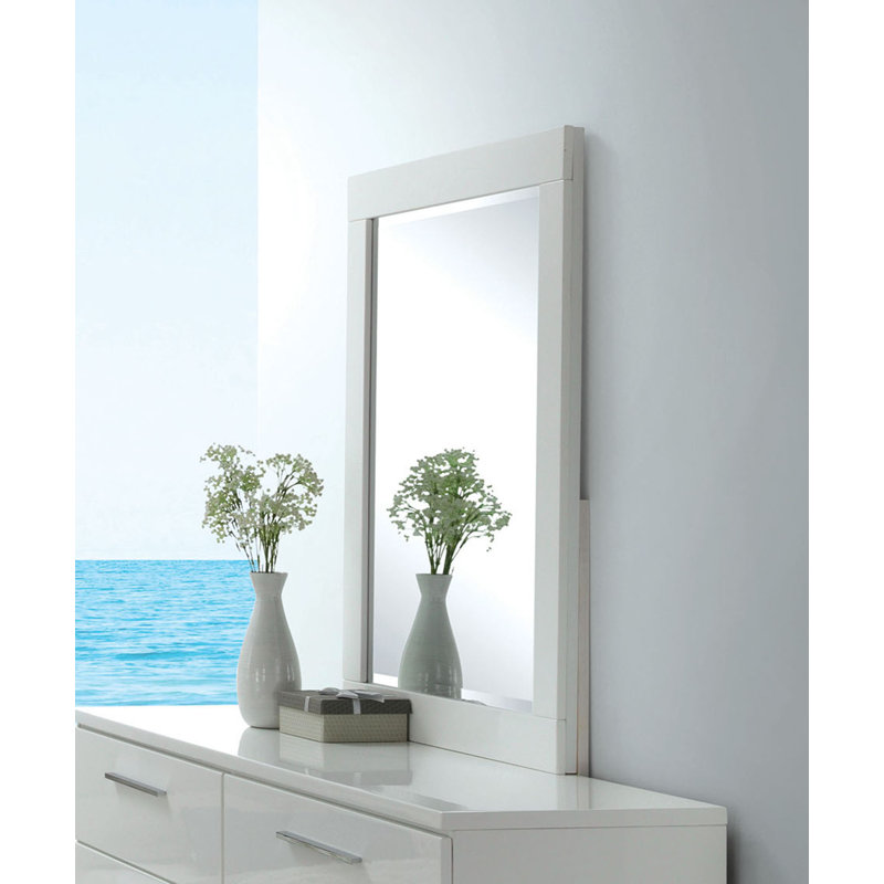Commode double 6 tiroirs avec miroir Alei, Blanc