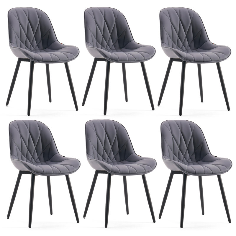 Chaise d'appoint rembourrée en similicuir Chardee, Gris / mauve