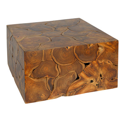Mesa Teakwood Root Square Coffee Table, Natural