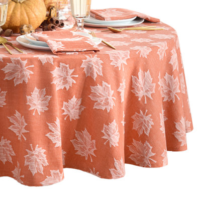 Mattox Falling Leaves Jacquard Cotton Tablecloth