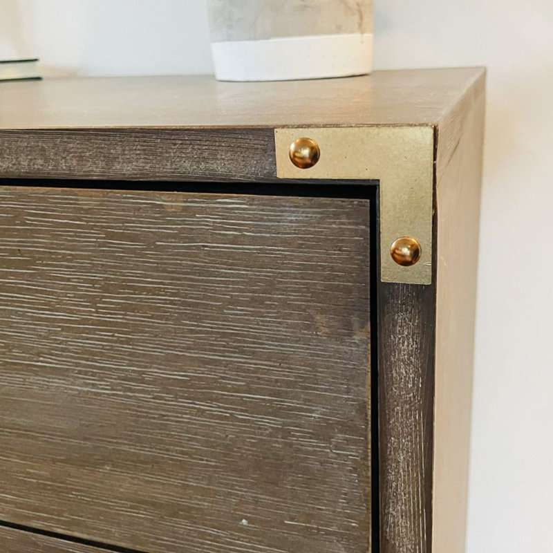 Aydin Solid Wood 36.3'' W 5 - Drawer Dresser, Clay
