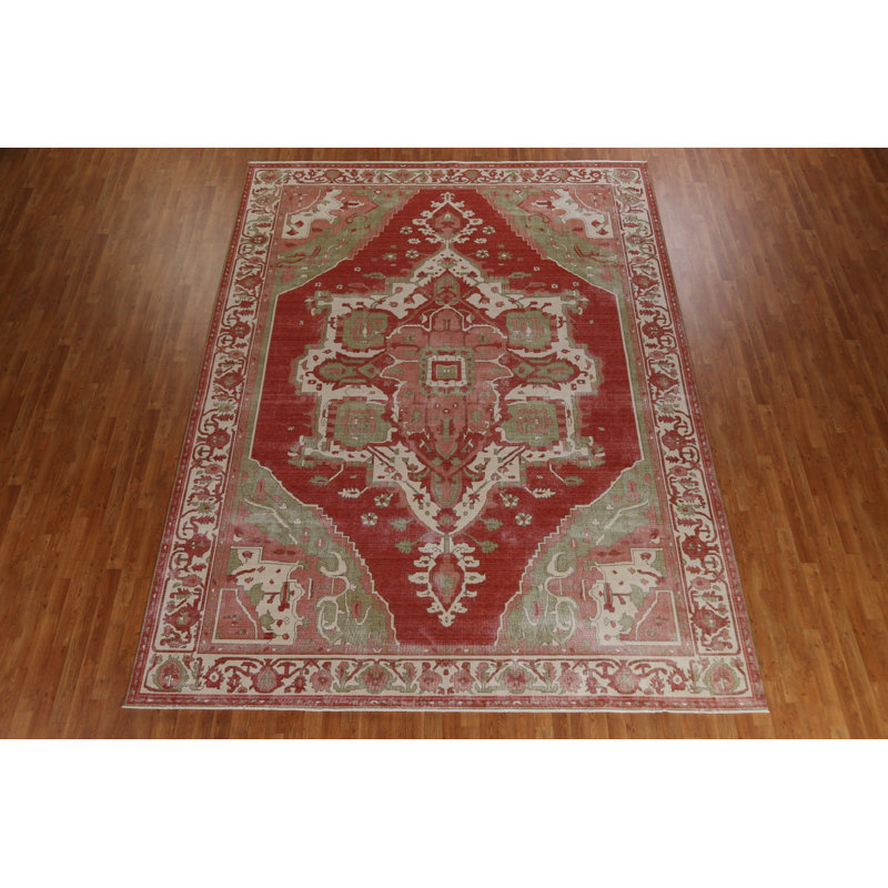 One-of-a-Kind 9'10" x 12'9" Rectangle Wool Area Rug in Red