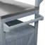 Îlot de cuisine en bois massif d'extérieur durable avec plateau en acier inoxydable, tablette surélevée et plusieurs solutions de rangement-125823425