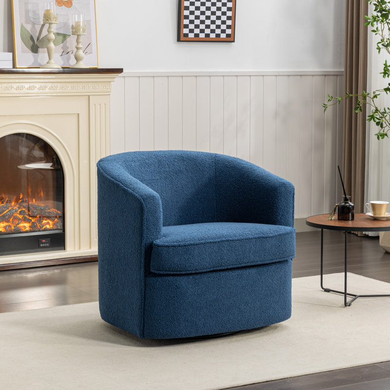 Fauteuil demi-tonneau pivotant de 29 po Jenai, Polyester marine