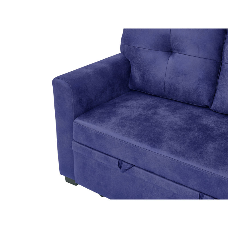 Canapé-lit tapissier en L 71 po, Mauve estampé à chaud