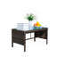 Table basse d'extérieur 1 table basse avec verre trempé transparent