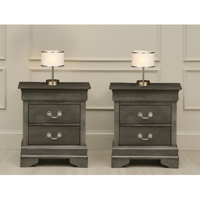 Zapopan Gray Nightstand Set Of 2