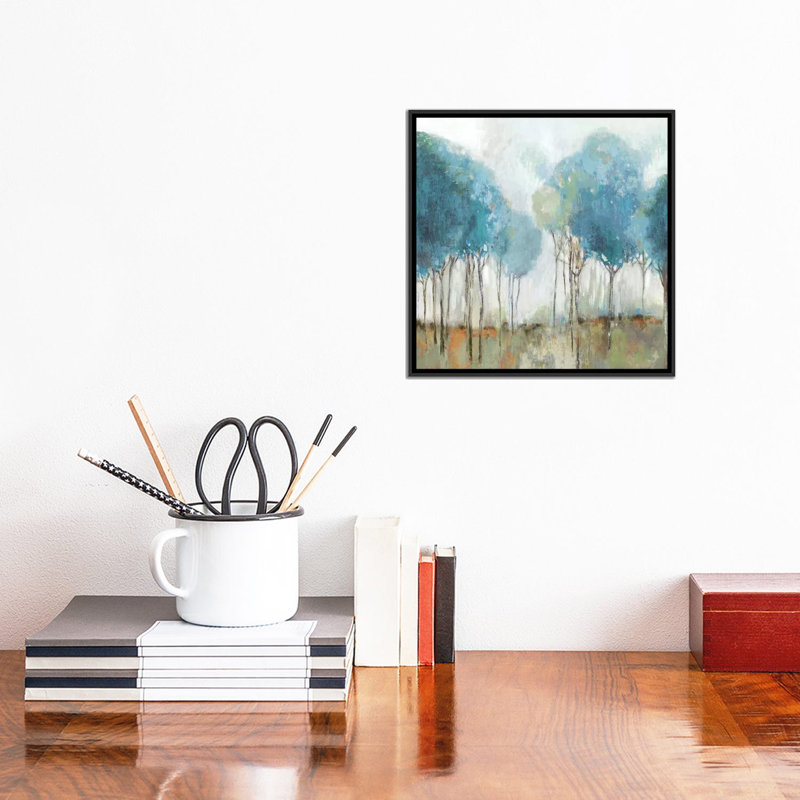 «Misty Meadow II» par Allison Pearce - reproduction d'art, Pas de tapis, H 18 po x l 18 po x 1,5 po, Toile avec cadre noir
