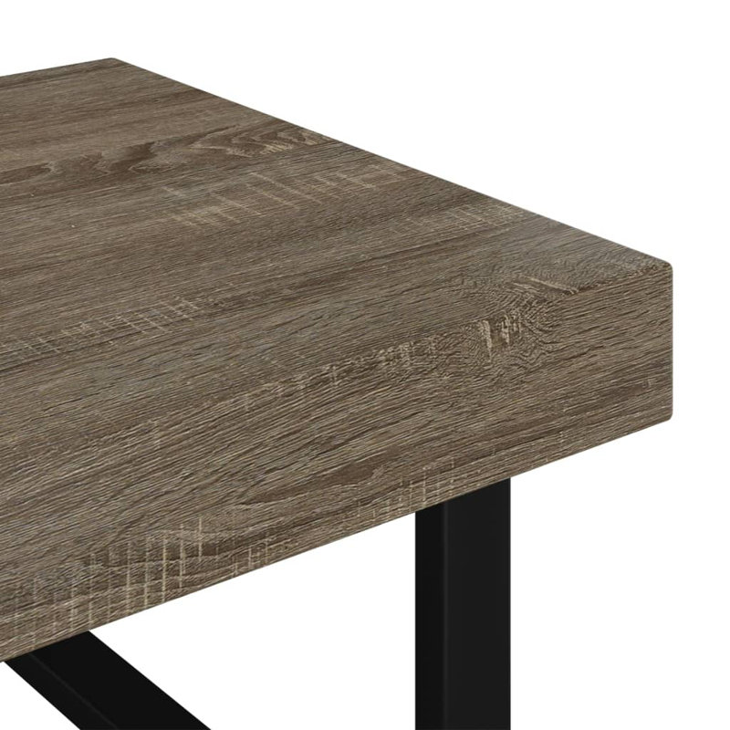 Diamondville Frame Coffee Table, Grey/Black, 40cm H x 120cm W x 60cm D