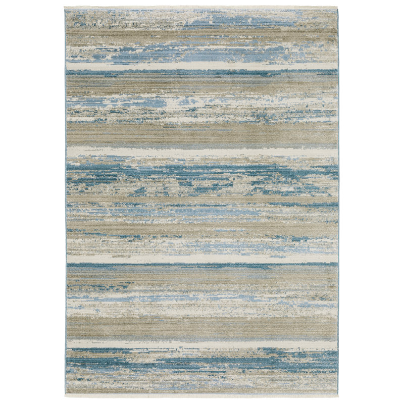 Striped Indoor Rug, Rectangle 3'10" x 5'5"