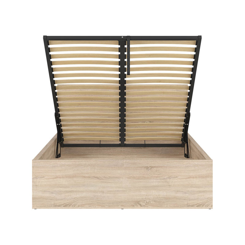 Ivarr Ottoman Bed with Lift-Up Storage, European Double (140 x 200cm), Oak Sonoma
