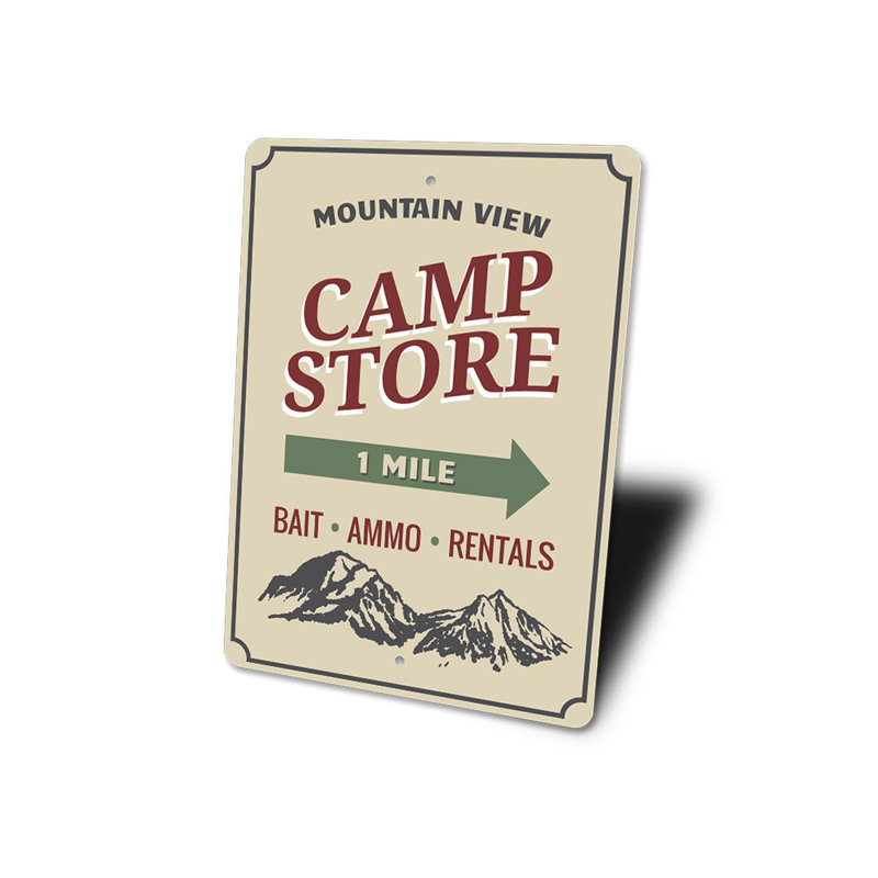 Enseigne en aluminium Mountain Store, H 14 po x l 10 po x P 0,04 po
