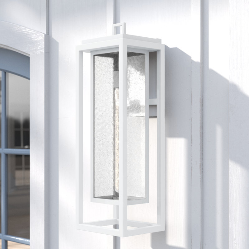 Wall Light, Textured White, 27" H x 9" W x 8.5" D